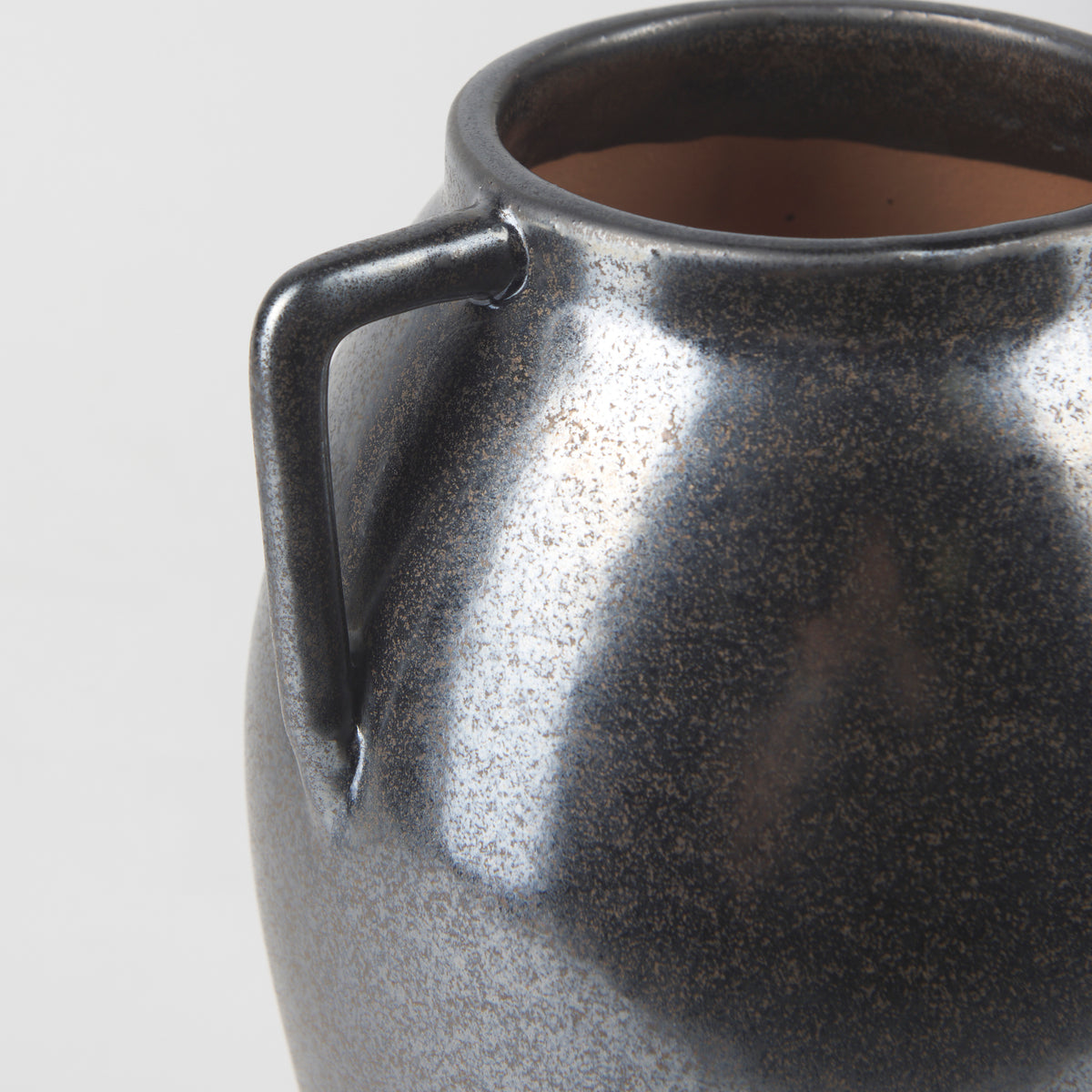 Kora Medium Dark Metallic Double Ear Vase-Vase-DECOROLALA