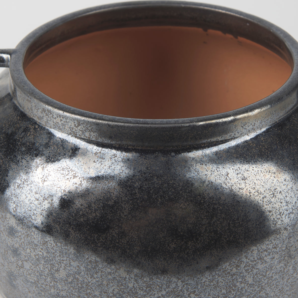 Kora Short Dark Metallic Double Ear Vase-Vase-DECOROLALA