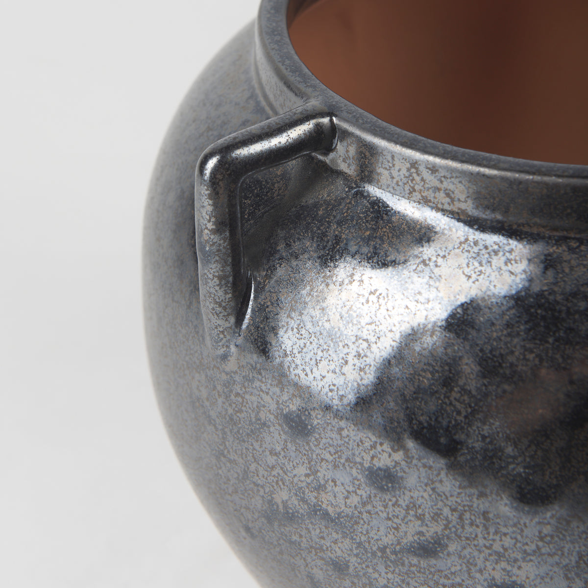 Kora Short Dark Metallic Double Ear Vase-Vase-DECOROLALA