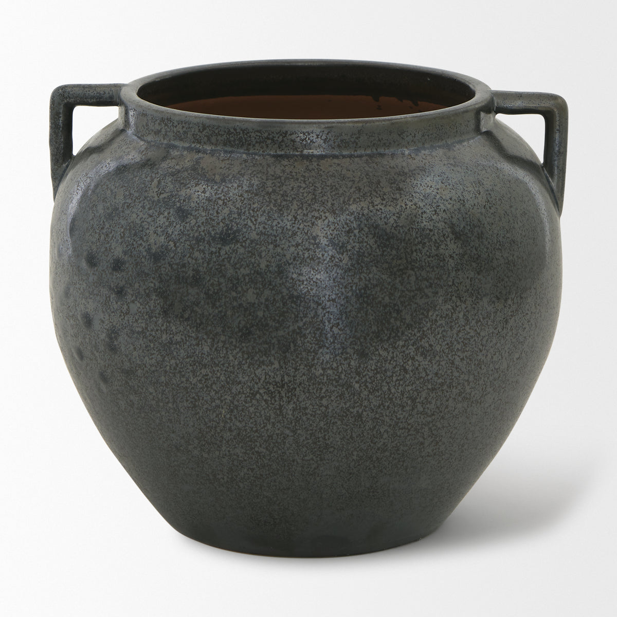 Kora Short Dark Metallic Double Ear Vase-Vases-DECOROLALA
