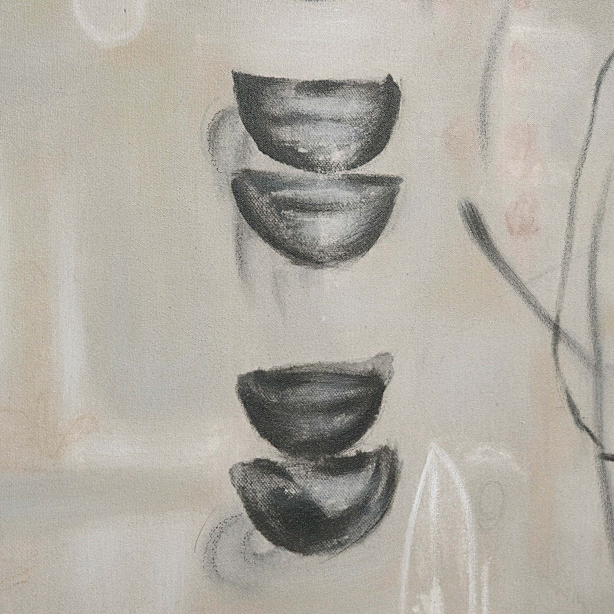 Kore 60" Wide Canvas Art, Grey-Canvas Art-DECOROLALA