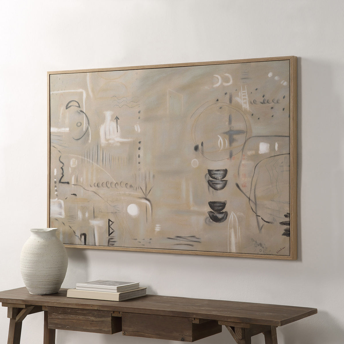 Kore 60" Wide Canvas Art, Grey-Canvas Prints-DECOROLALA