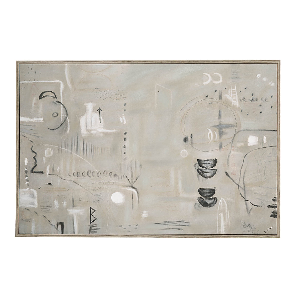Kore 60" Wide Canvas Art, Grey-Canvas Prints-DECOROLALA