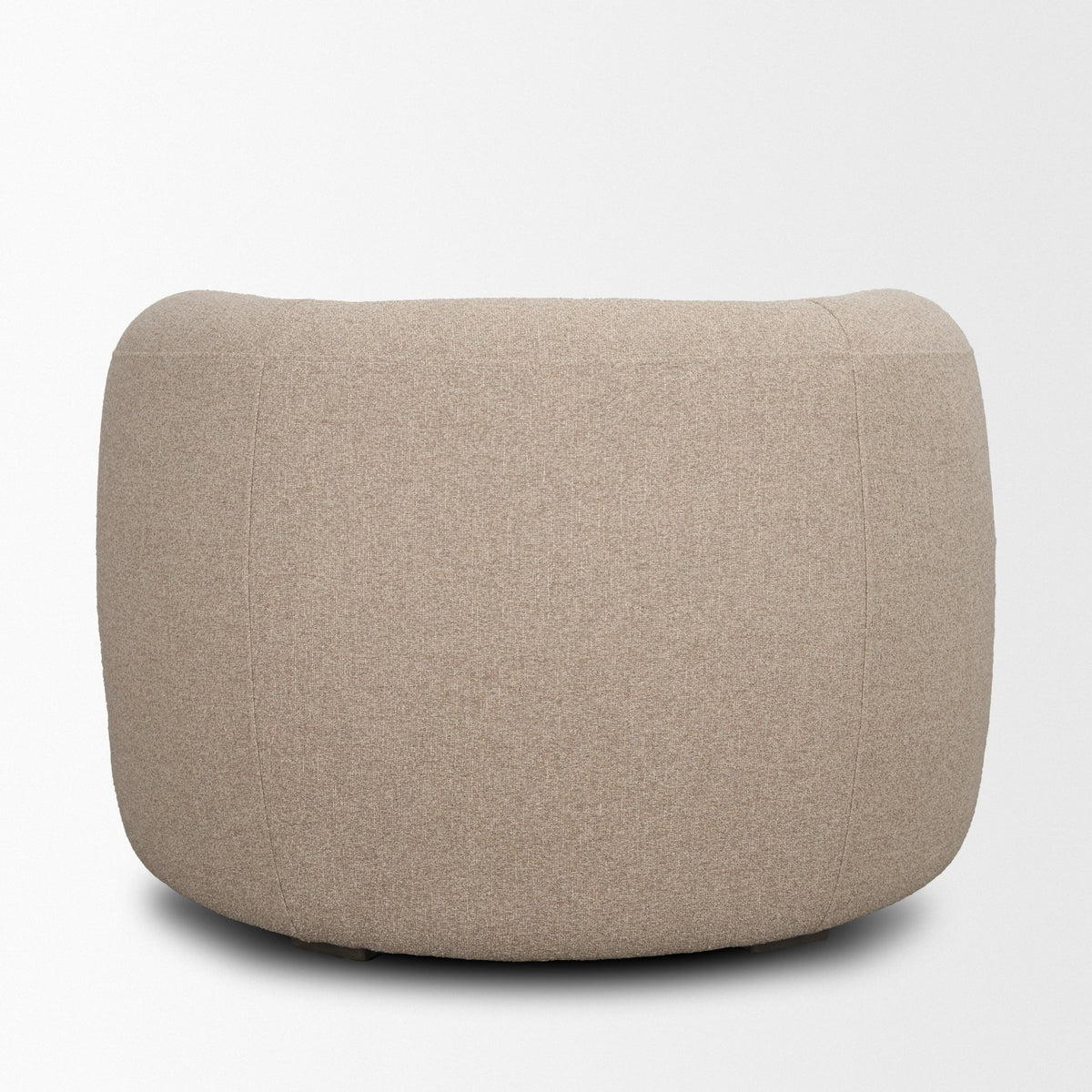 Kornelia Soft Oatmeal Fabric Barrel Accent Chair-Accent Chairs-DECOROLALA