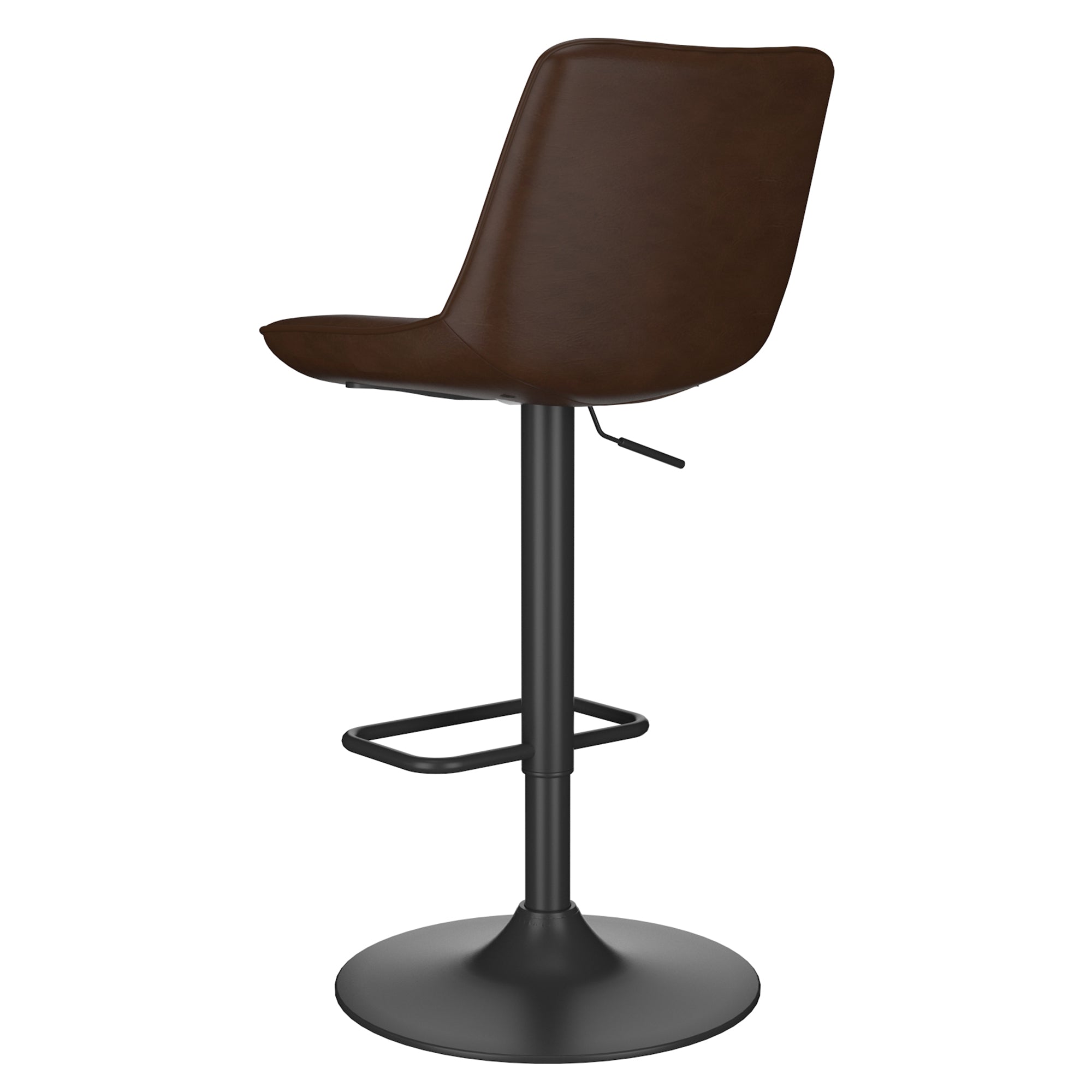 Kosi-Air Lift Adjustable Counter Stool - Brown Vintage Faux Leather-DECOROLALA