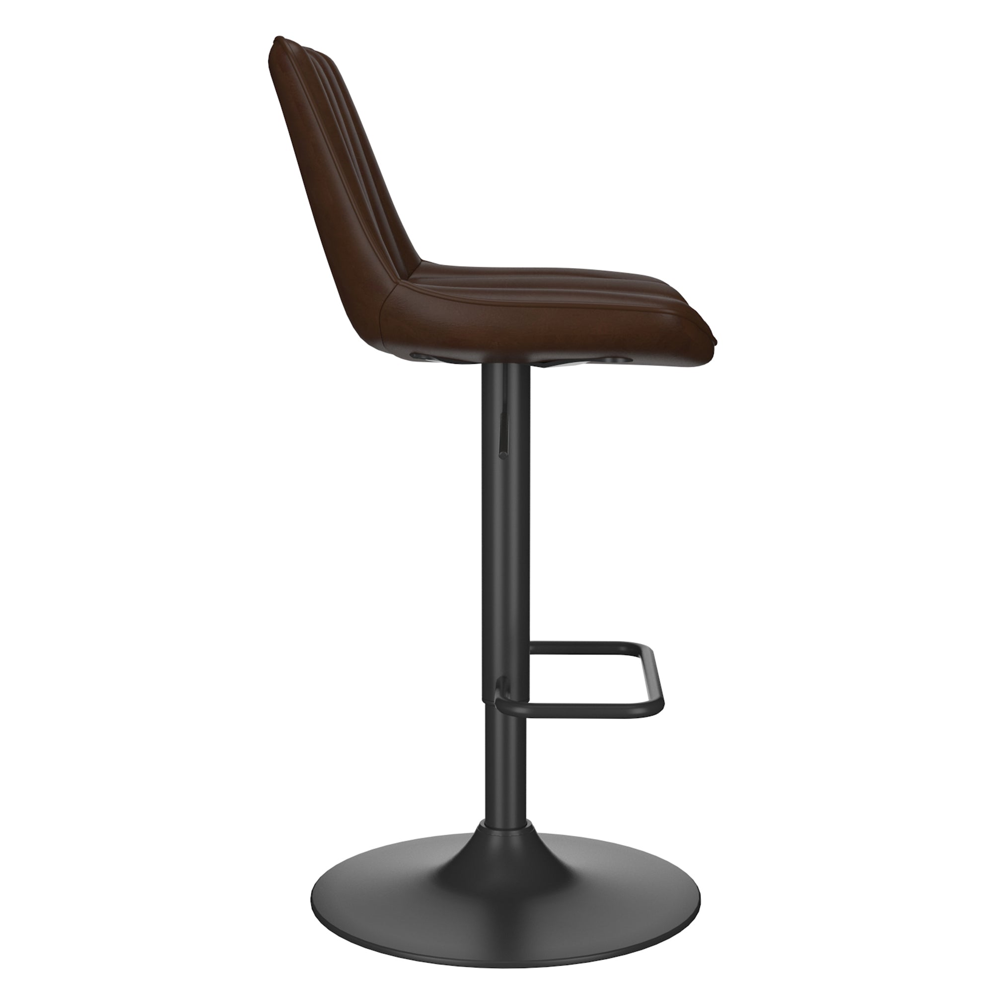 Kosi-Air Lift Adjustable Counter Stool - Brown Vintage Faux Leather-DECOROLALA
