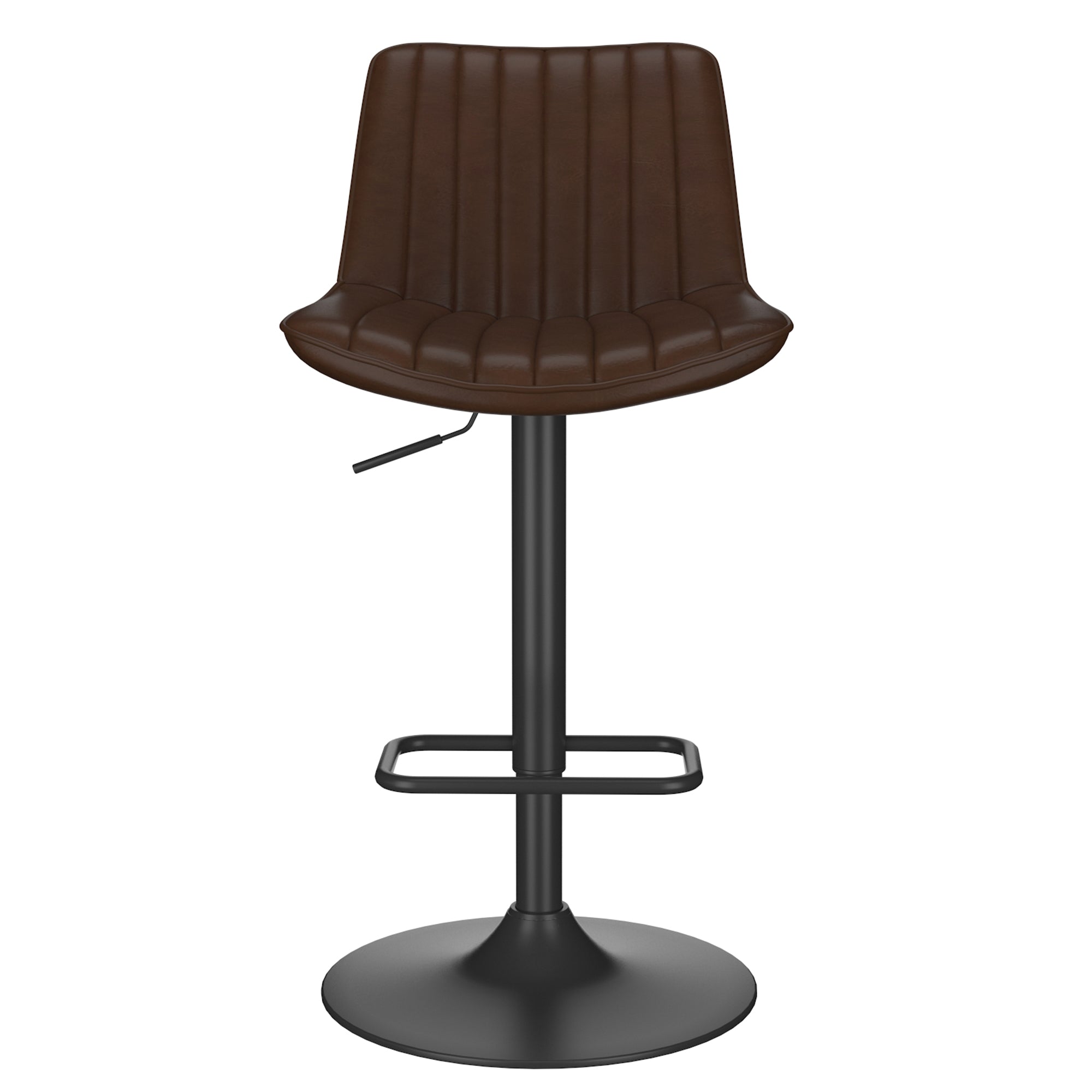 Kosi-Air Lift Adjustable Counter Stool - Brown Vintage Faux Leather-DECOROLALA