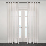 Kozani Jacquard Plaid Sheer Grommet Curtain-Curtains-DECOROLALA