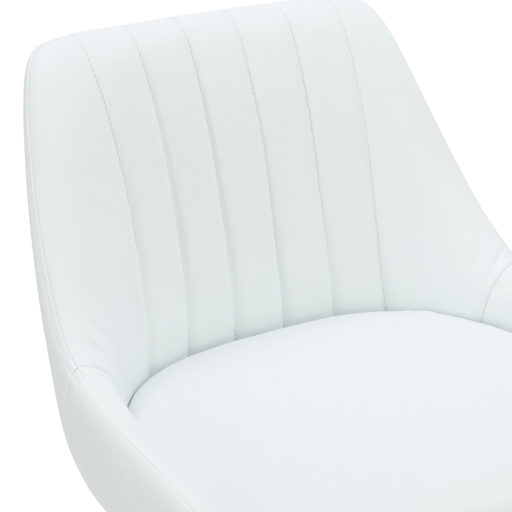 Kron-Air Lift Stool - White PU Leather Winged Back Stool-DECOROLALA