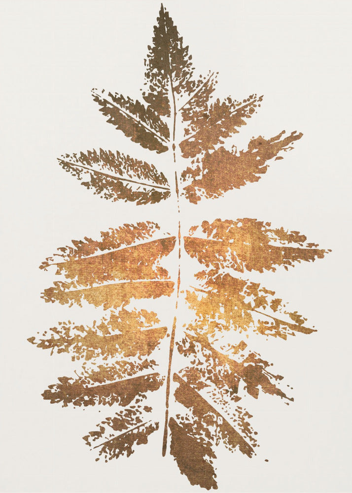 Kubistika Oak Leaf Print Canvas Art (Gold)-Canvas Print-DECOROLALA