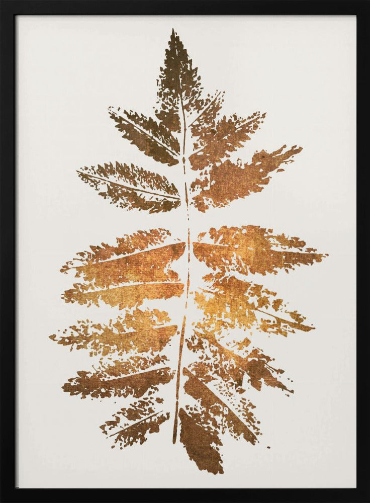 Kubistika Oak Leaf Print Canvas Art (Gold)-Canvas Print-DECOROLALA