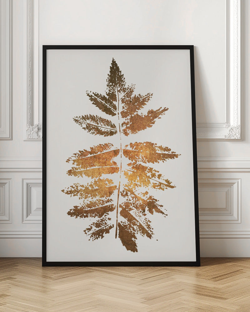 Kubistika Oak Leaf Print Canvas Art (Gold)-Canvas Print-DECOROLALA