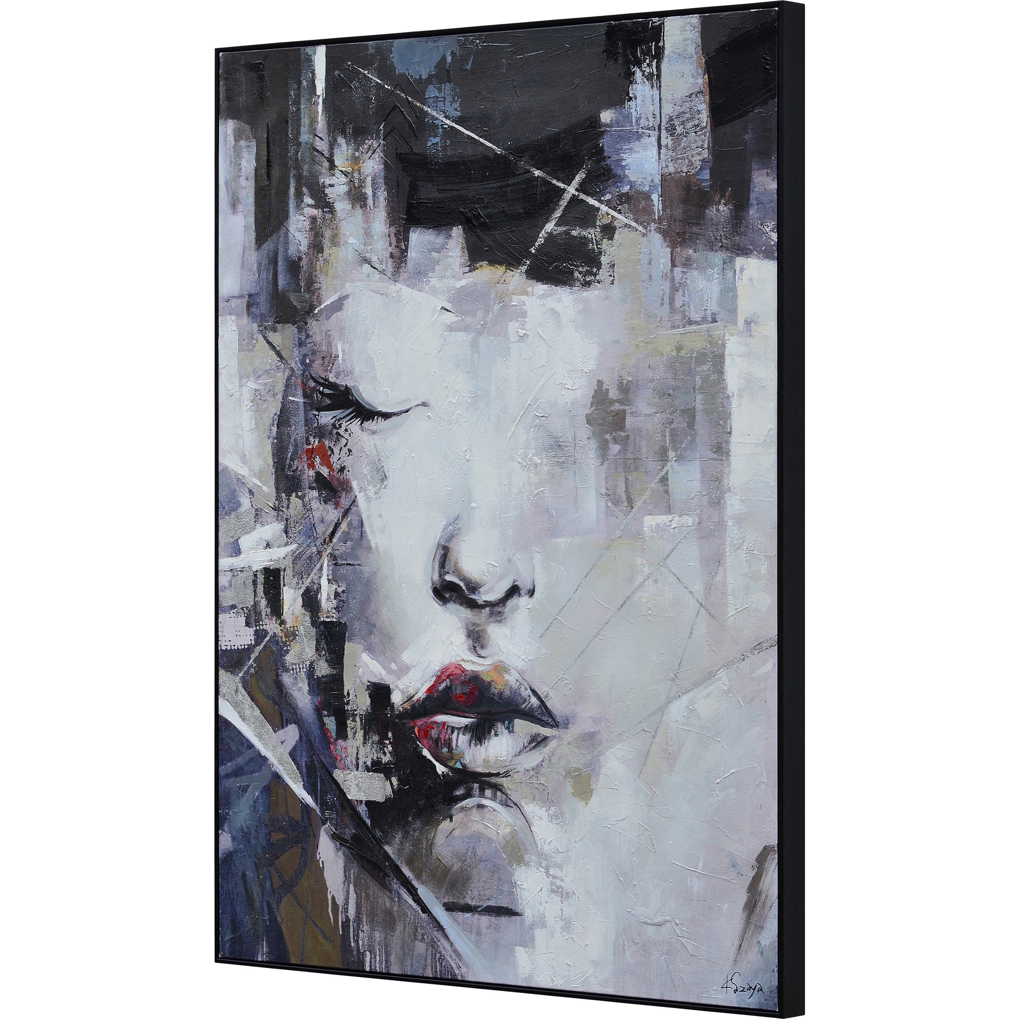Kyoto 41" Wide Canvas Art, Grey-Canvas Art-DECOROLALA