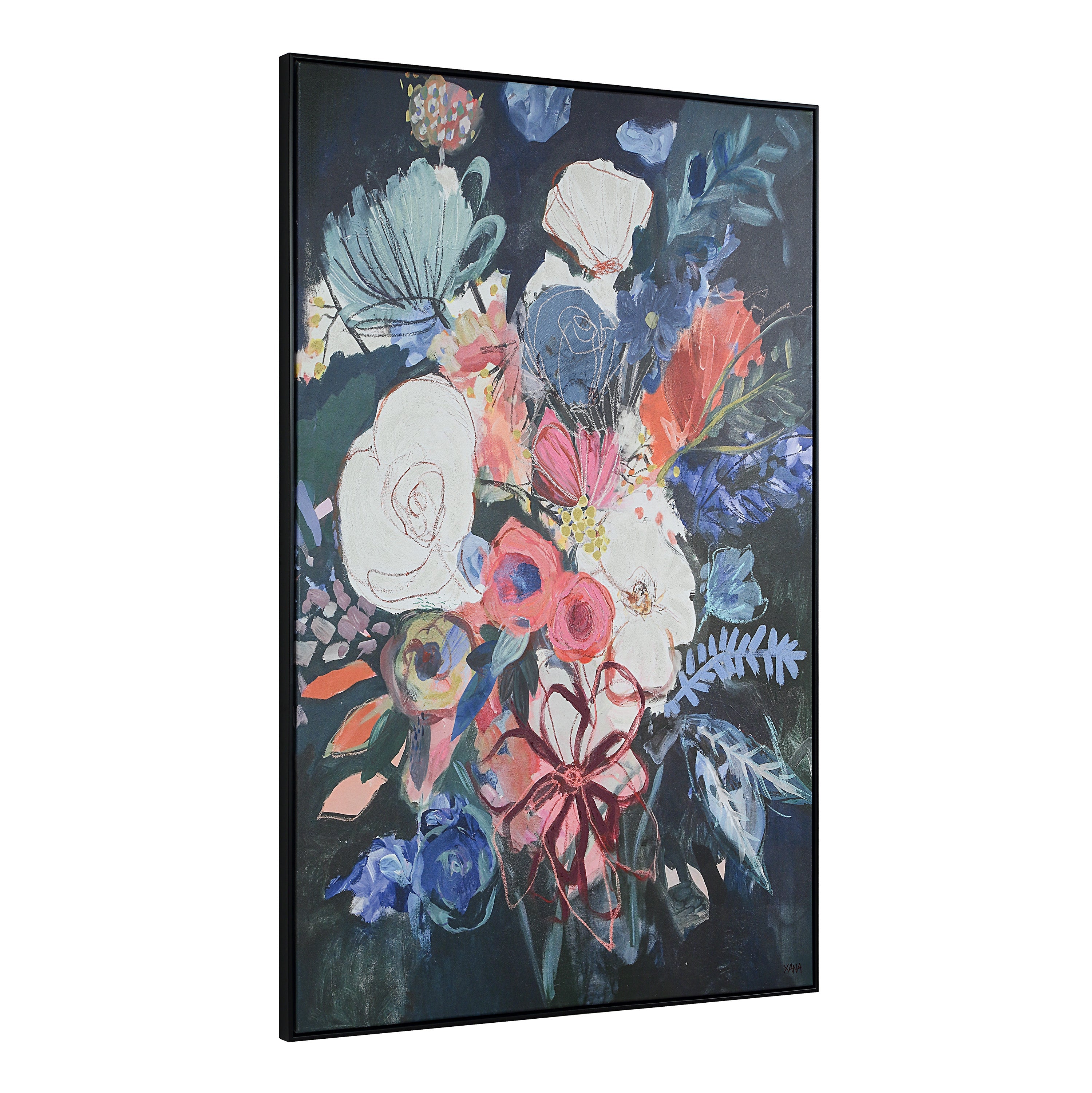 Kyra 60" H x 40" W Canvas Art, Black-Canvas Art-DECOROLALA