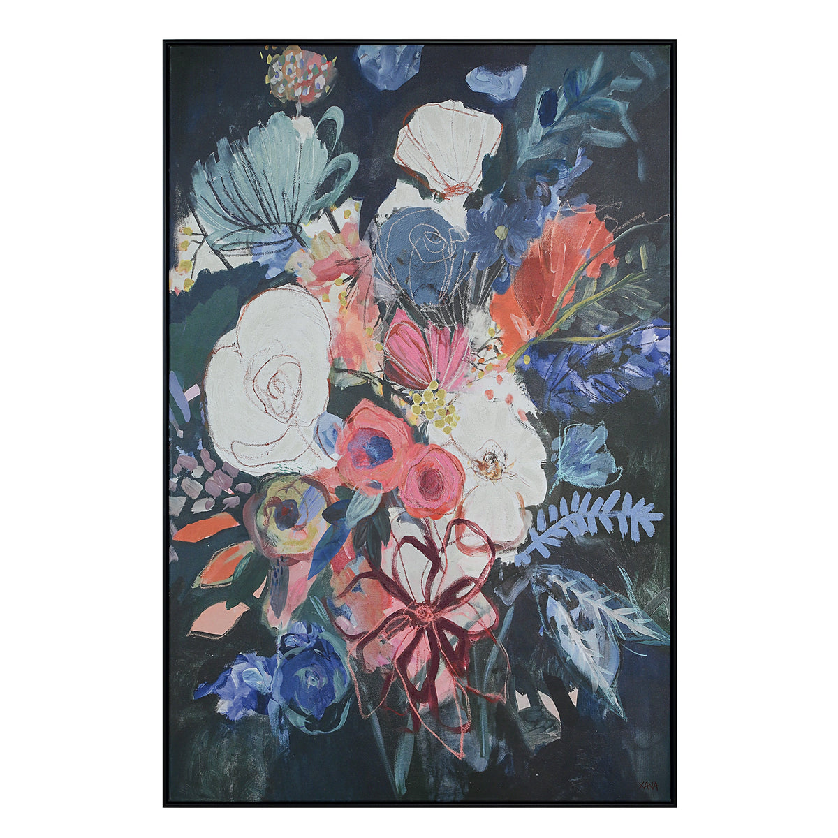 Kyra 60" H x 40" W Canvas Art, Black-Canvas Prints-DECOROLALA