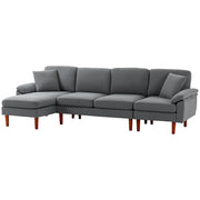 L-Shape Sofa Modern Sectional Dark Grey - Reversible-DECOROLALA