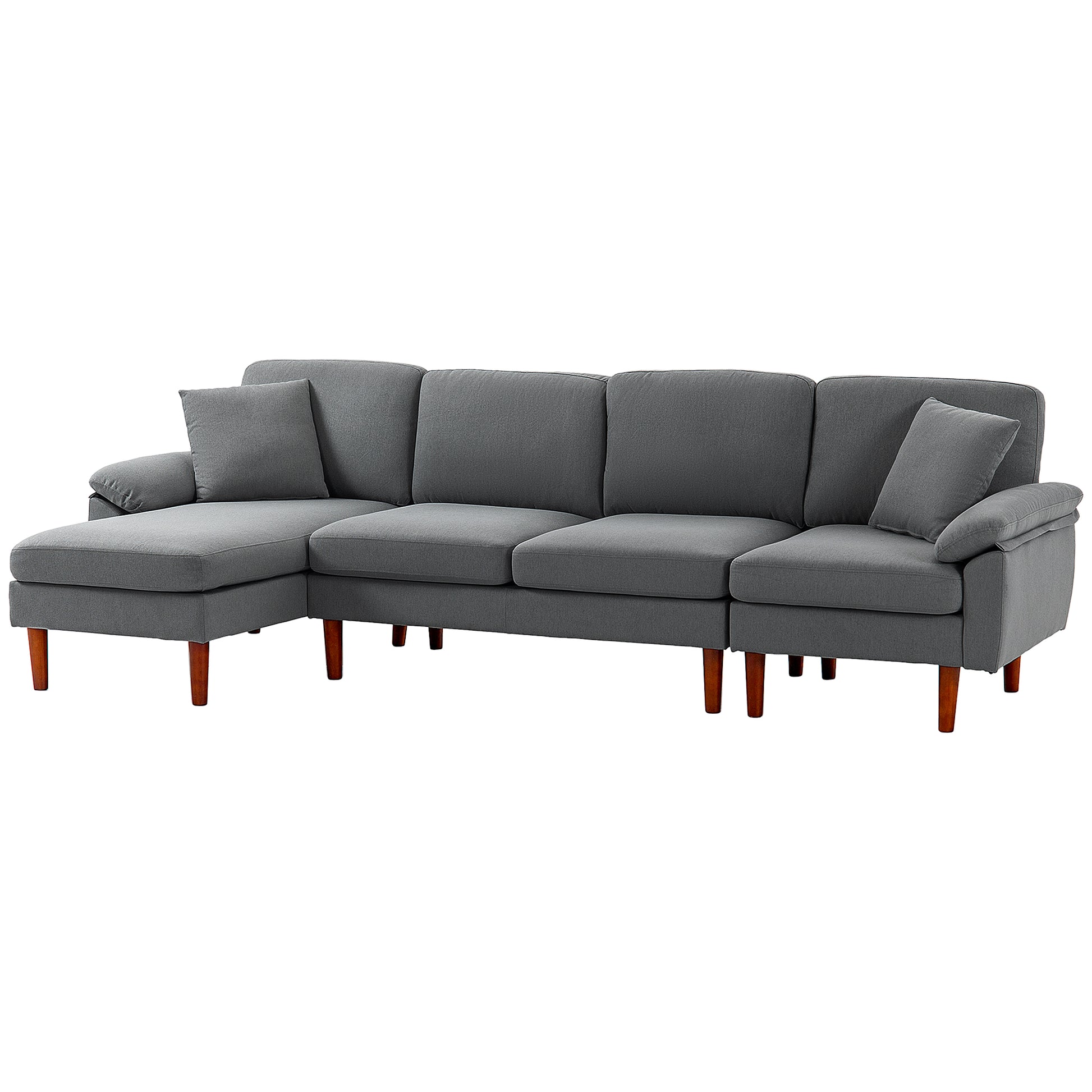 L-Shape Sofa Modern Sectional Dark Grey - Reversible-DECOROLALA