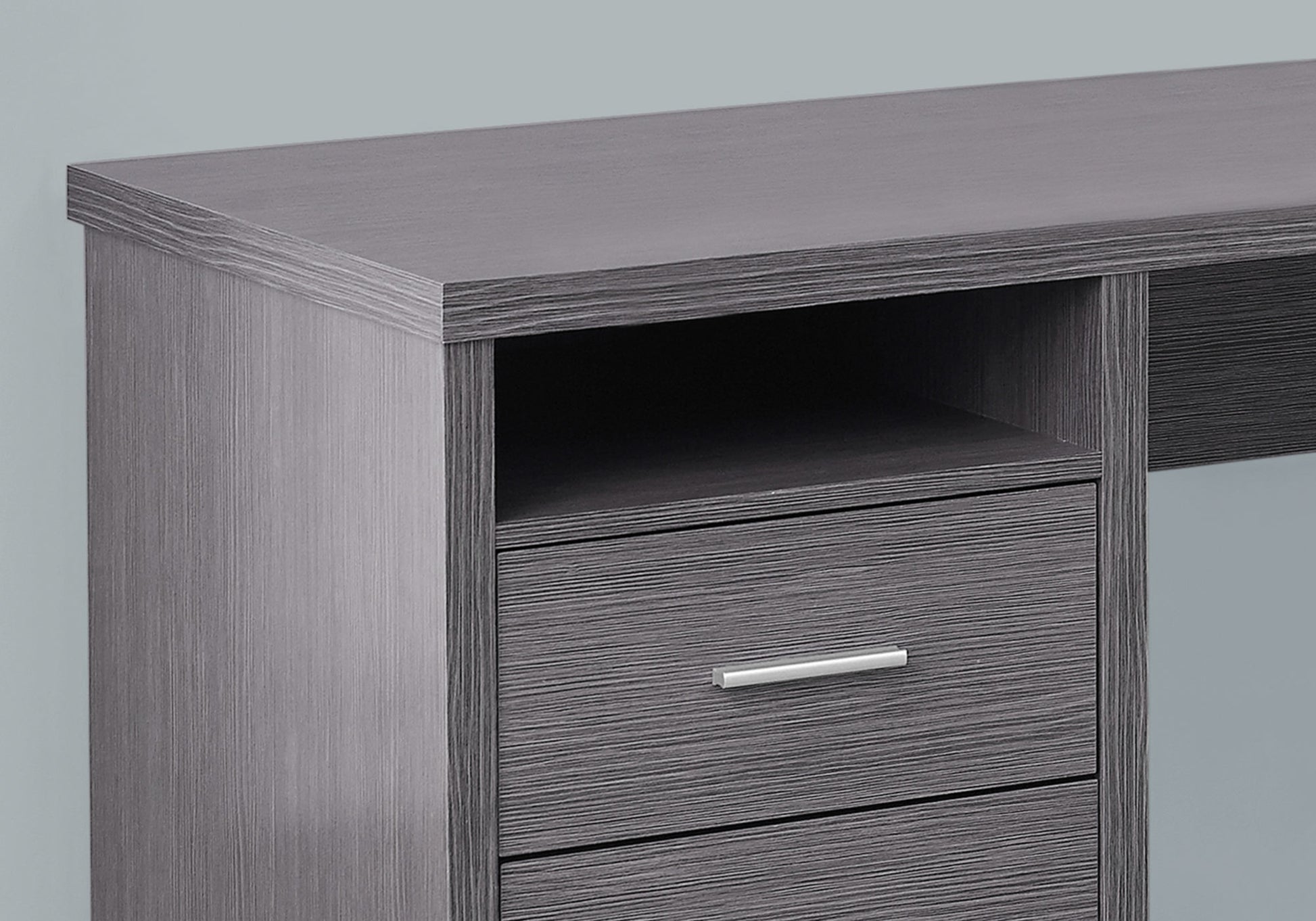 L-Shaped Computer Desk 80" Dark Taupe Reversible-Computer Desk-DECOROLALA