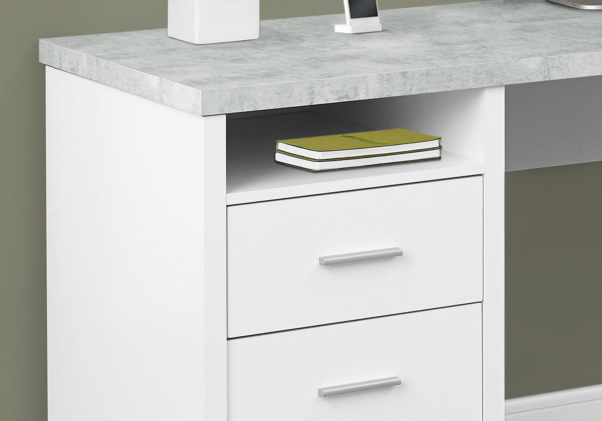 L-Shaped Computer Desk 80" Dark Taupe Reversible-Computer Desk-DECOROLALA