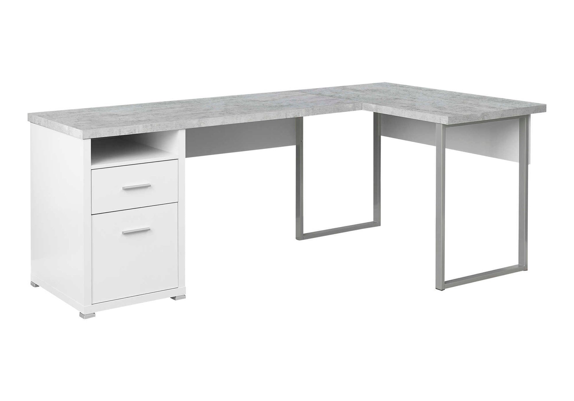 L-Shaped Computer Desk 80" Dark Taupe Reversible-Computer Desk-DECOROLALA