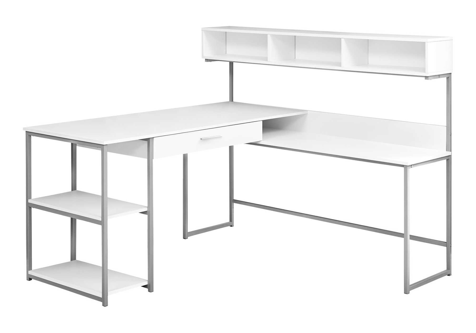 L-Shaped Computer Desk with Storage, Grey Wood-Look-Office Chair-DECOROLALA