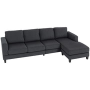 L Shaped Corduroy Sofa Chaise - Charcoal Grey-DECOROLALA