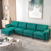 L-Shaped Modular Sectional Sofa with Reversible Chaise & USB Ports-Sofas & Loveseats-DECOROLALA