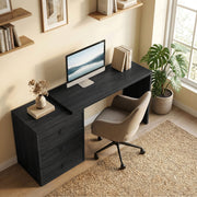 L-Shaped Reversible Computer Desk with 3 Drawers - Black-Office Products > Office Furniture > Office Desks & Work Stations > Computer Desks-DECOROLALA