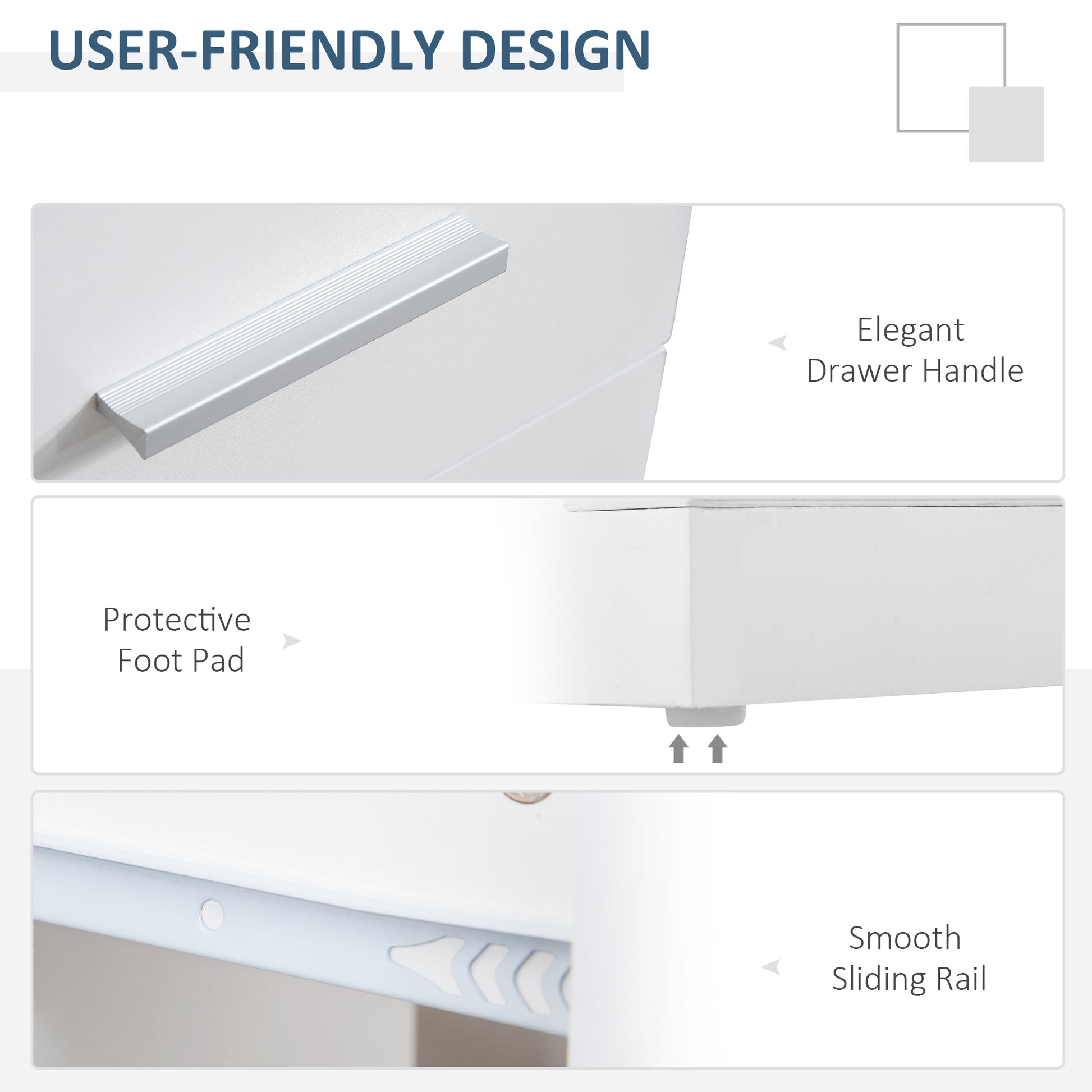 L-Shaped Rotating Computer Desk - White-DECOROLALA