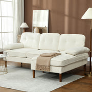L-Shaped Sectional Sofa - Cream White Chaise-DECOROLALA