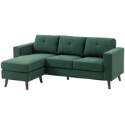 L-Shaped Sectional Sofa - Dark Green Corduroy-DECOROLALA
