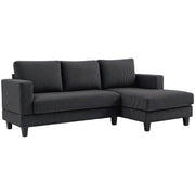 L Shaped Sofa, Grey Chaise Couch with Spring Cushion for Living Room, Bedroom-DECOROLALA