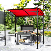 7' x 5' BBQ Grill Gazebo - Wine Red Steel Frame Canopy
