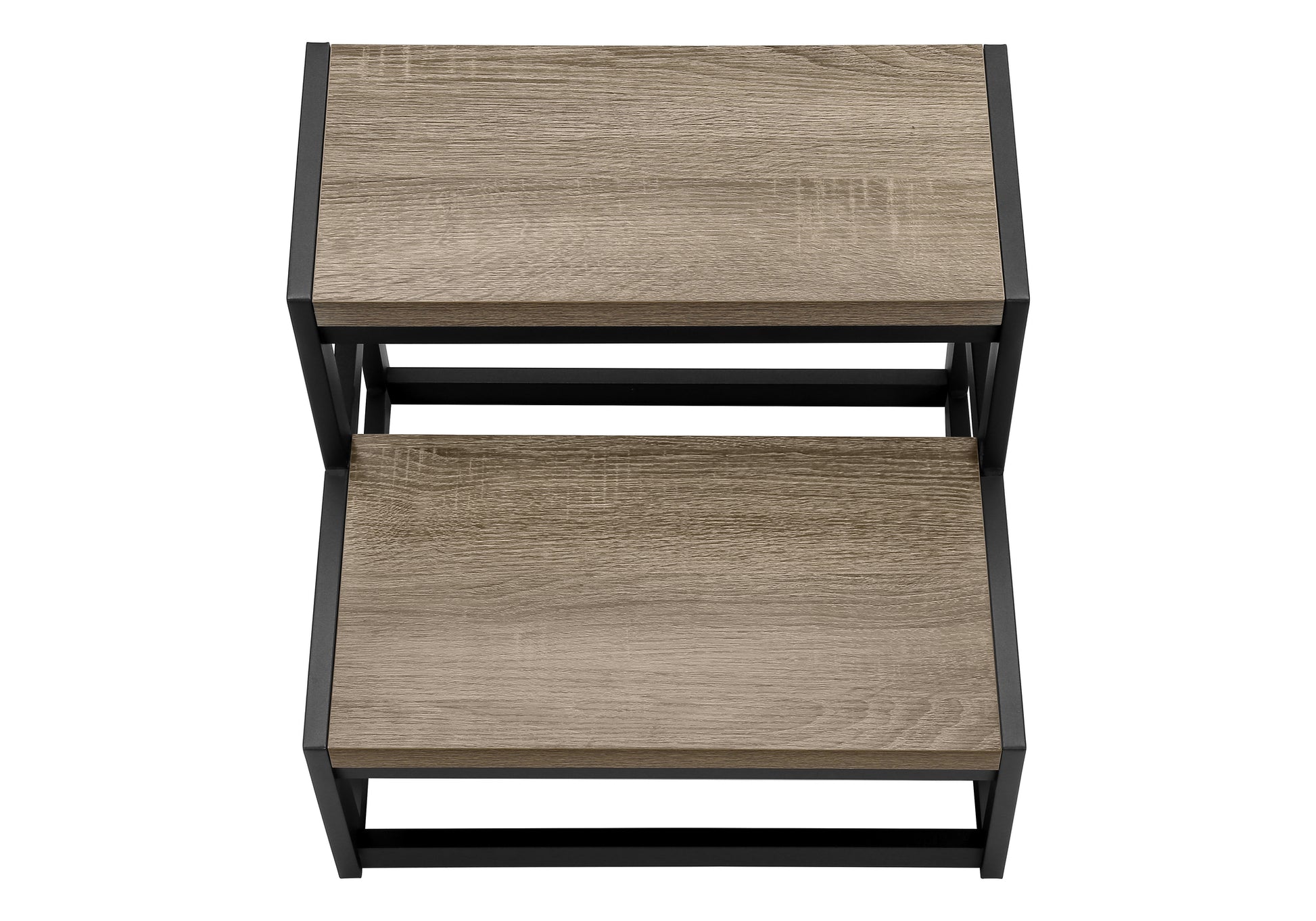 LADDER - 2 STEP STOOL / DARK TAUPE / BLACK METAL-Step Stool-DECOROLALA