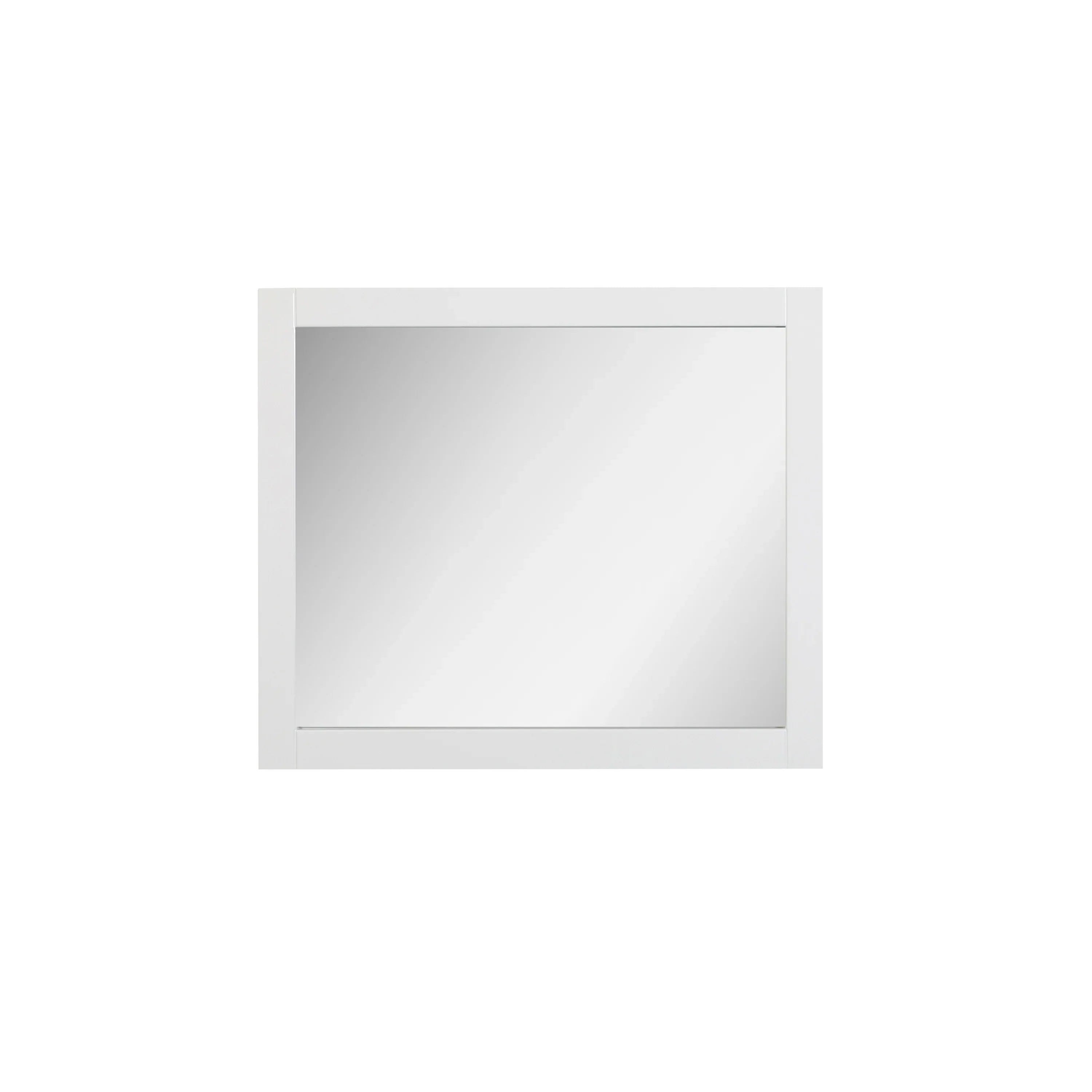 24" White Frame Rectangular Mirror – Horizontal & Vertical Installation
