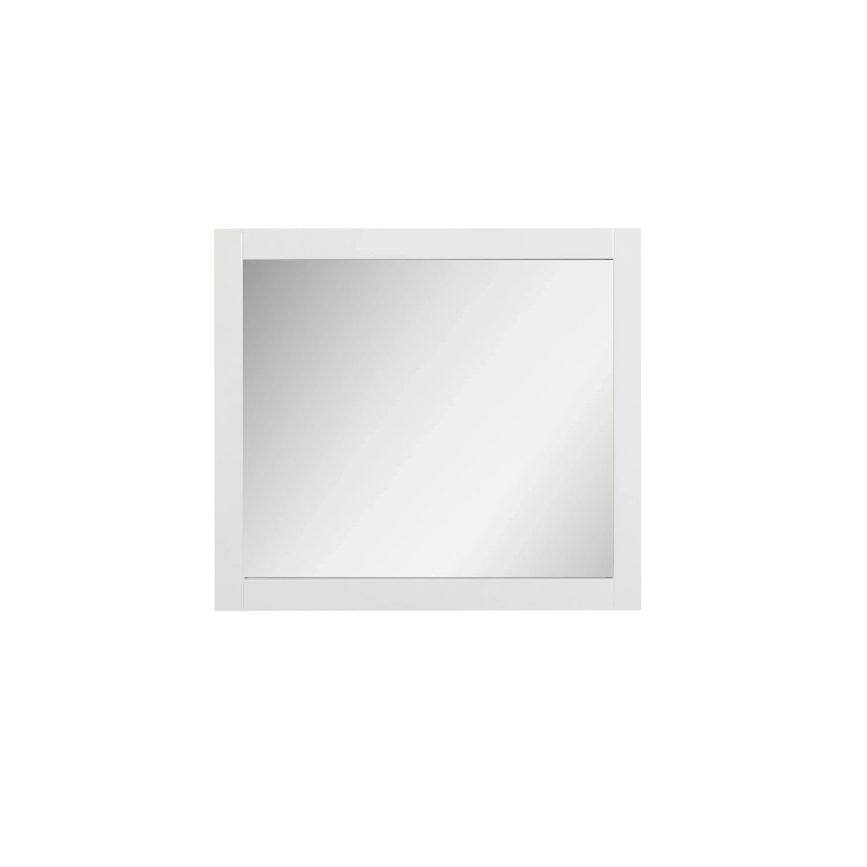 30" White Frame Rectangular Mirror : Horizontal & Vertical Installation