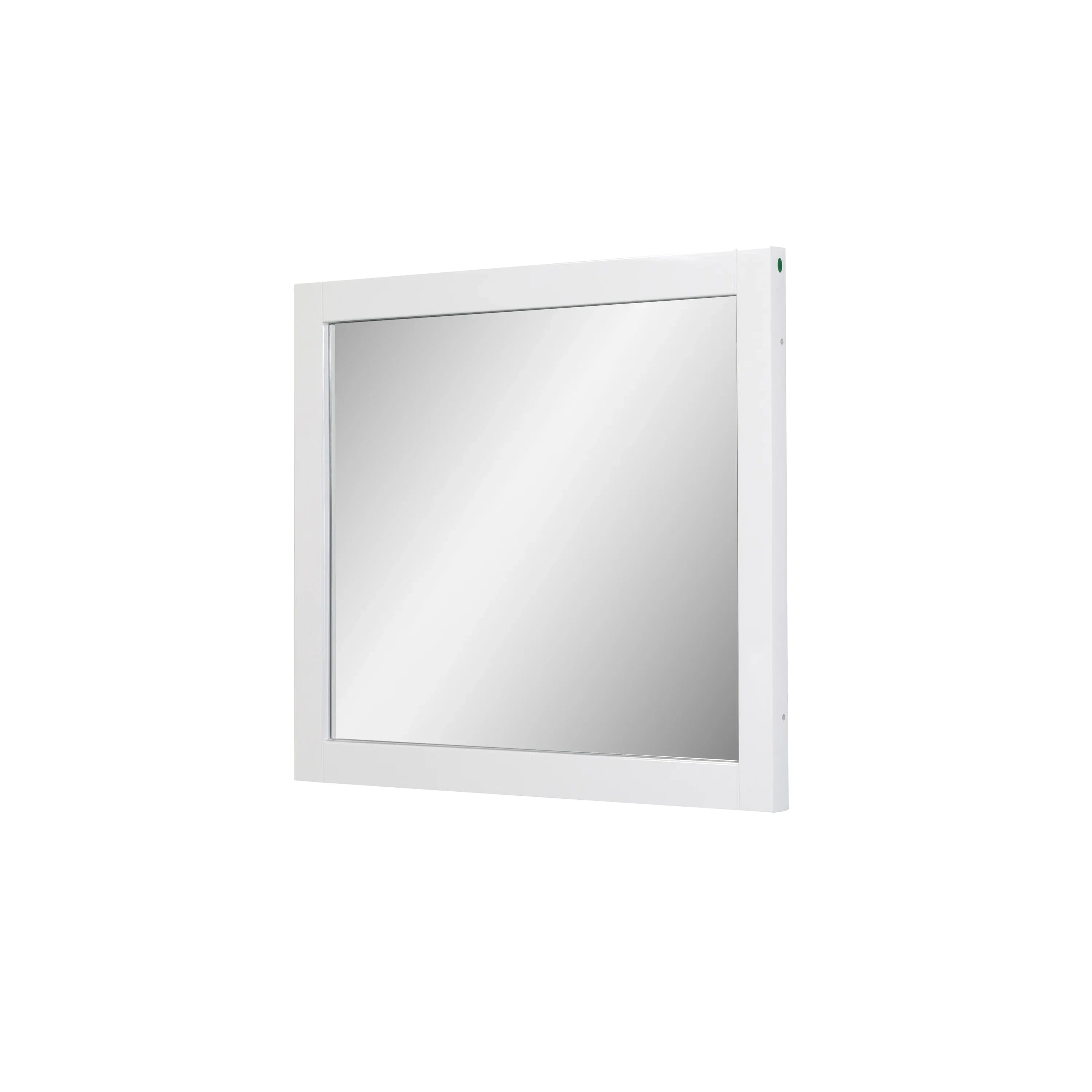30" White Frame Rectangular Mirror : Horizontal & Vertical Installation