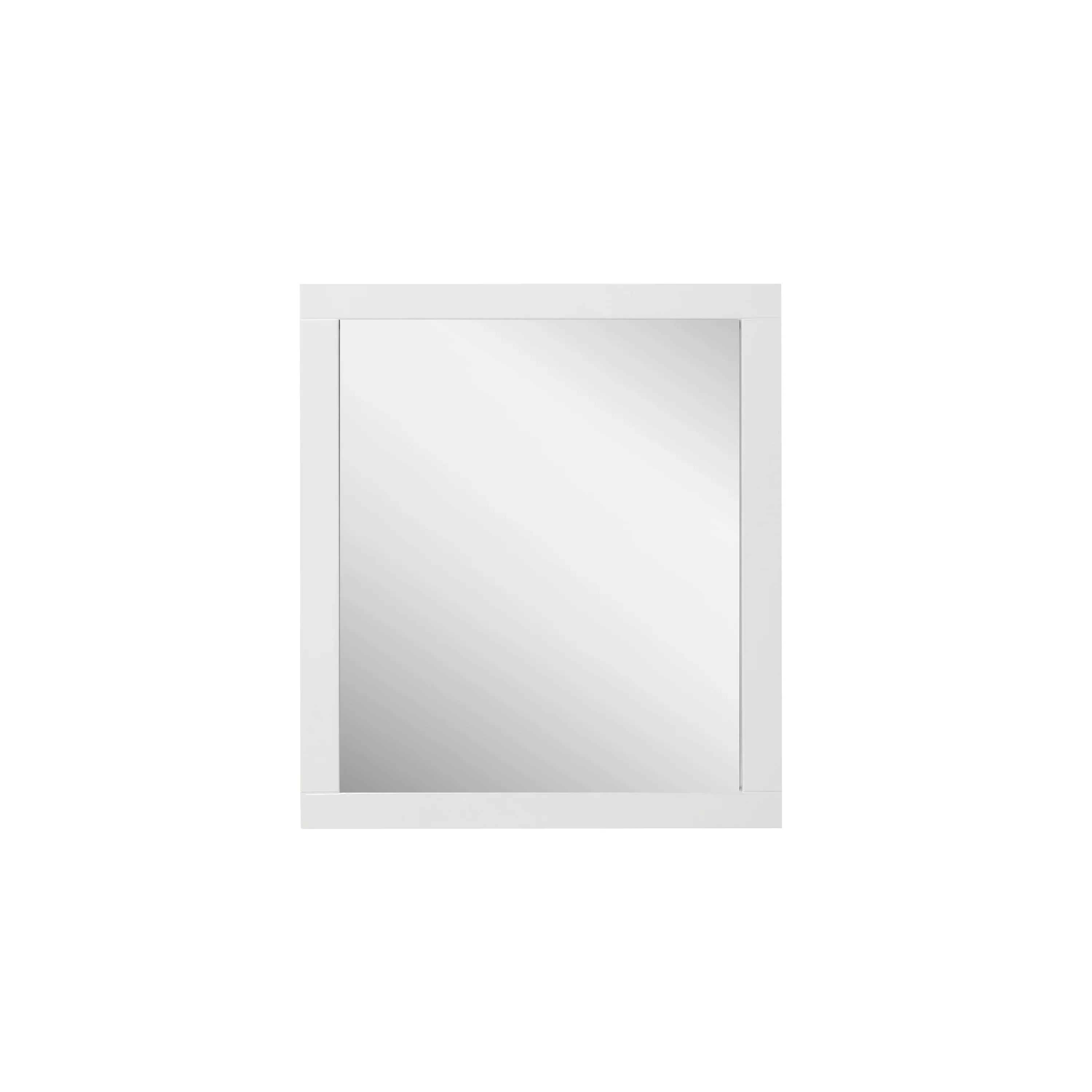 30" White Frame Rectangular Mirror : Horizontal & Vertical Installation