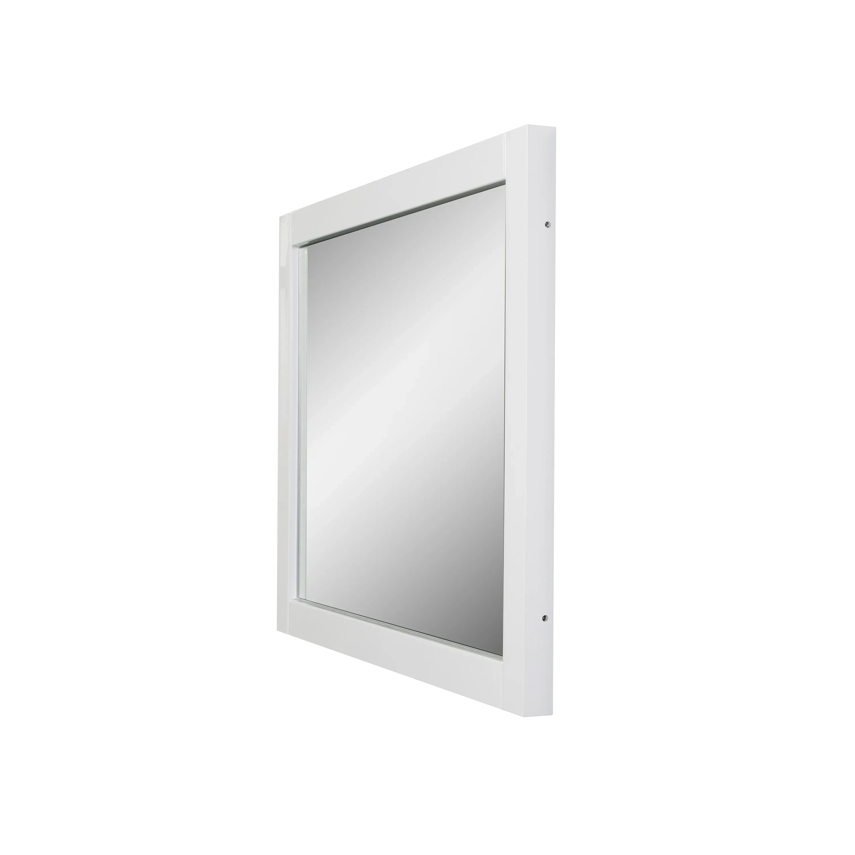 30" White Frame Rectangular Mirror : Horizontal & Vertical Installation