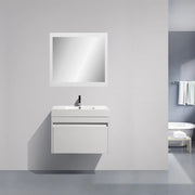 30" White Frame Rectangular Mirror : Horizontal & Vertical Installation