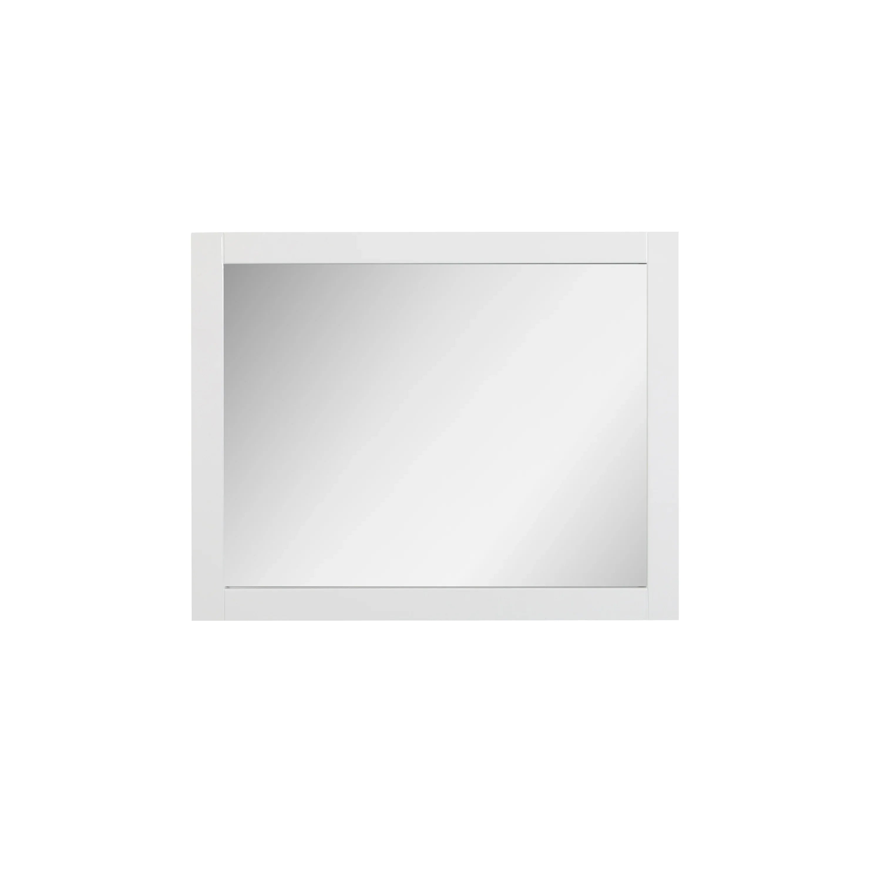 36" White Frame Rectangular Mirror : Horizontal & Vertical Installation