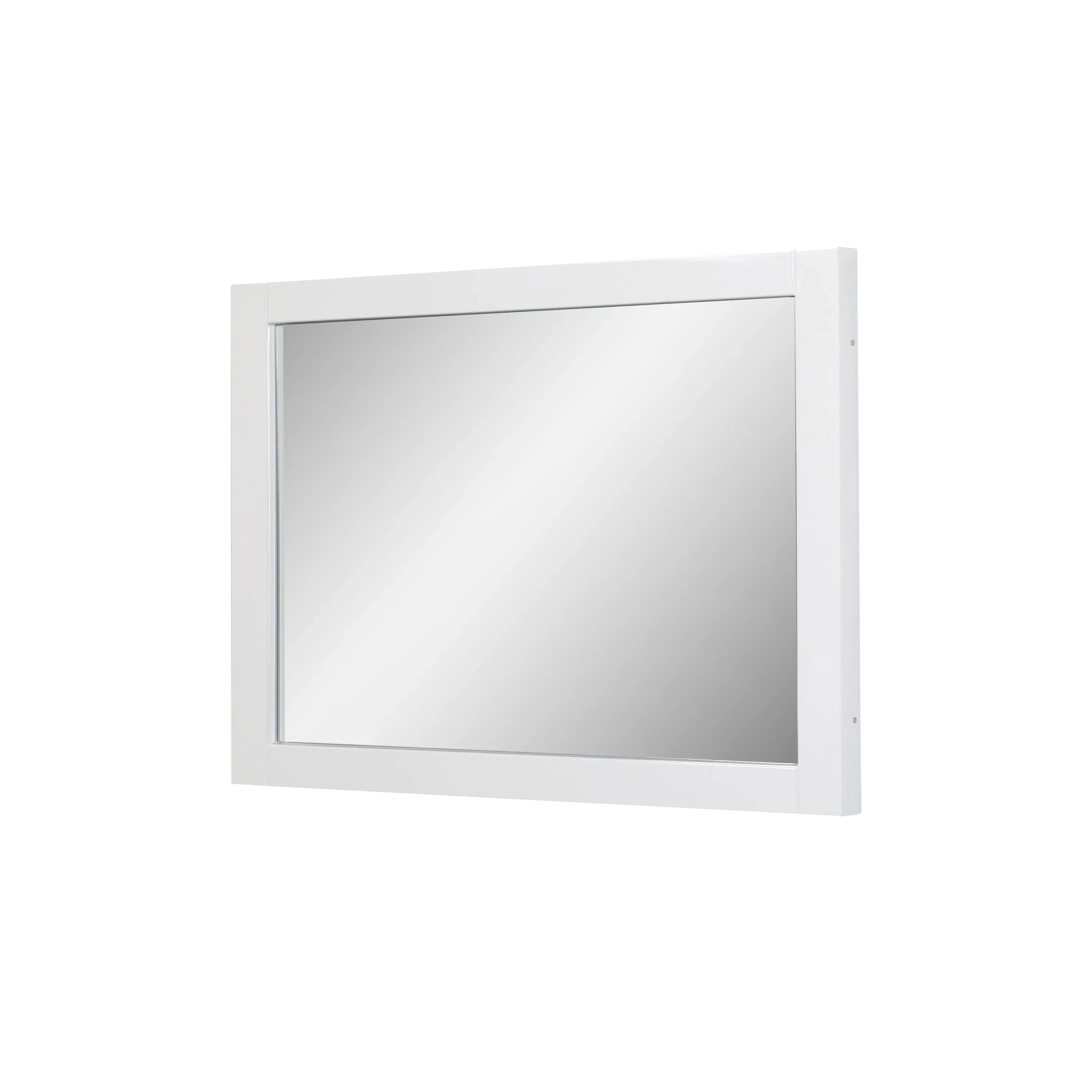 42" White Frame Rectangular Mirror : Horizontal & Vertical Installation