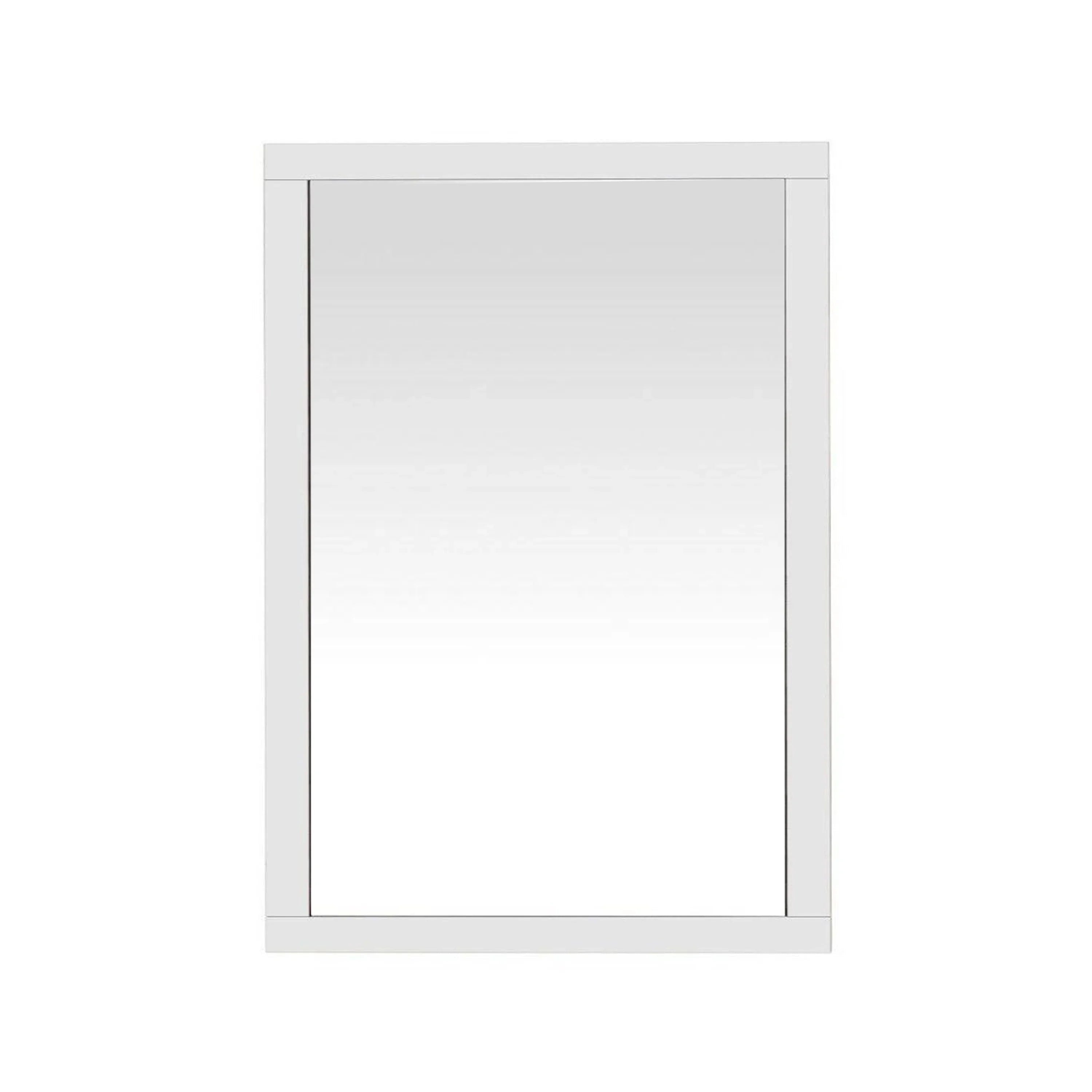 42" White Frame Rectangular Mirror : Horizontal & Vertical Installation