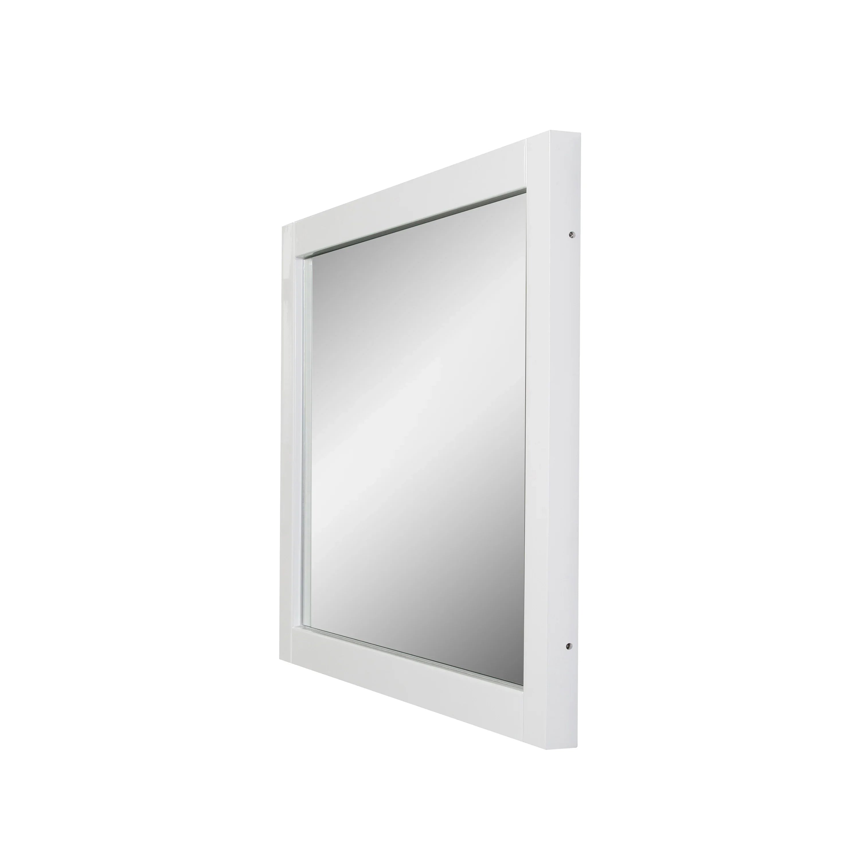 42" White Frame Rectangular Mirror : Horizontal & Vertical Installation