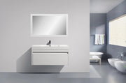 48" Rectangular Mirror with White Frame