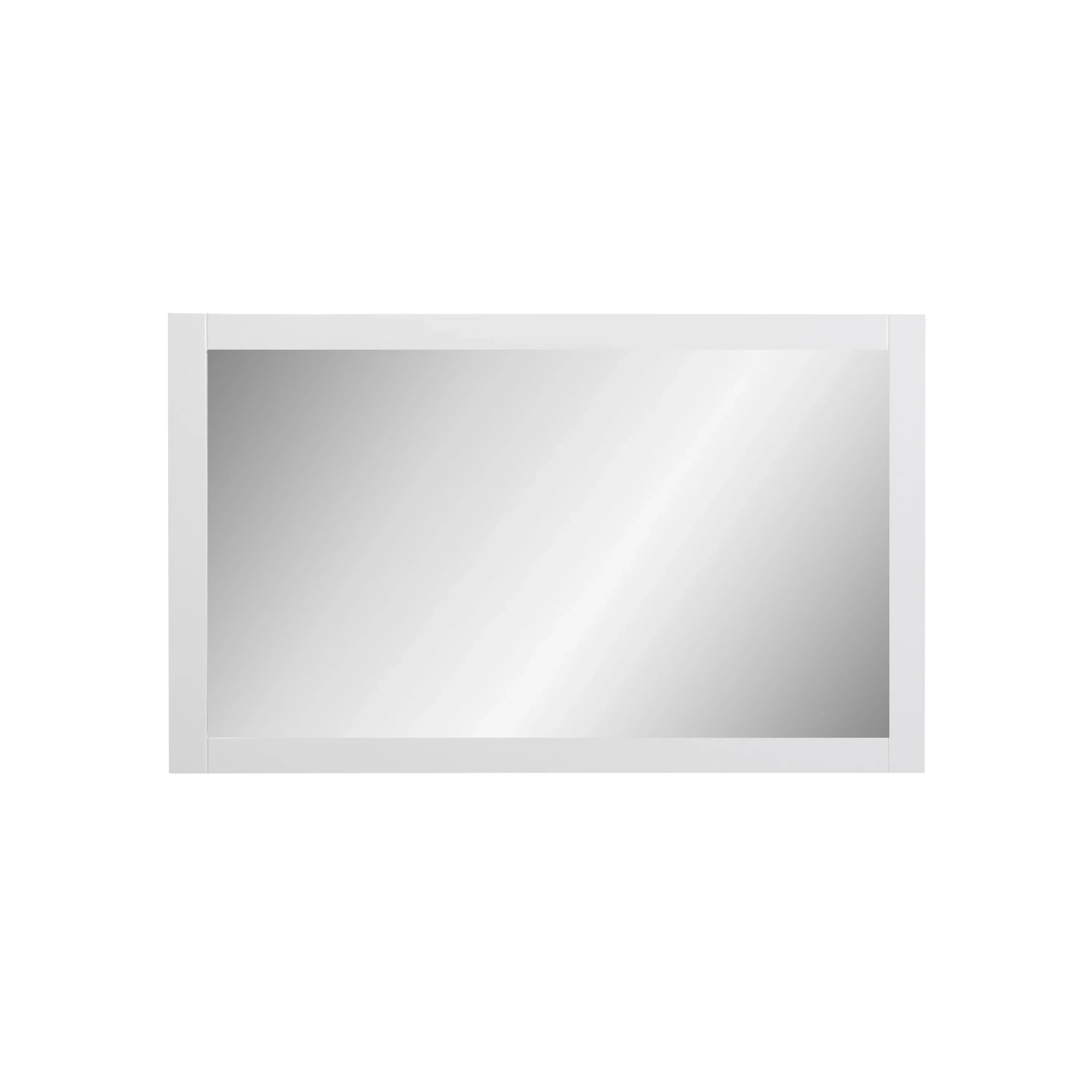 48" Rectangular Mirror with White Frame