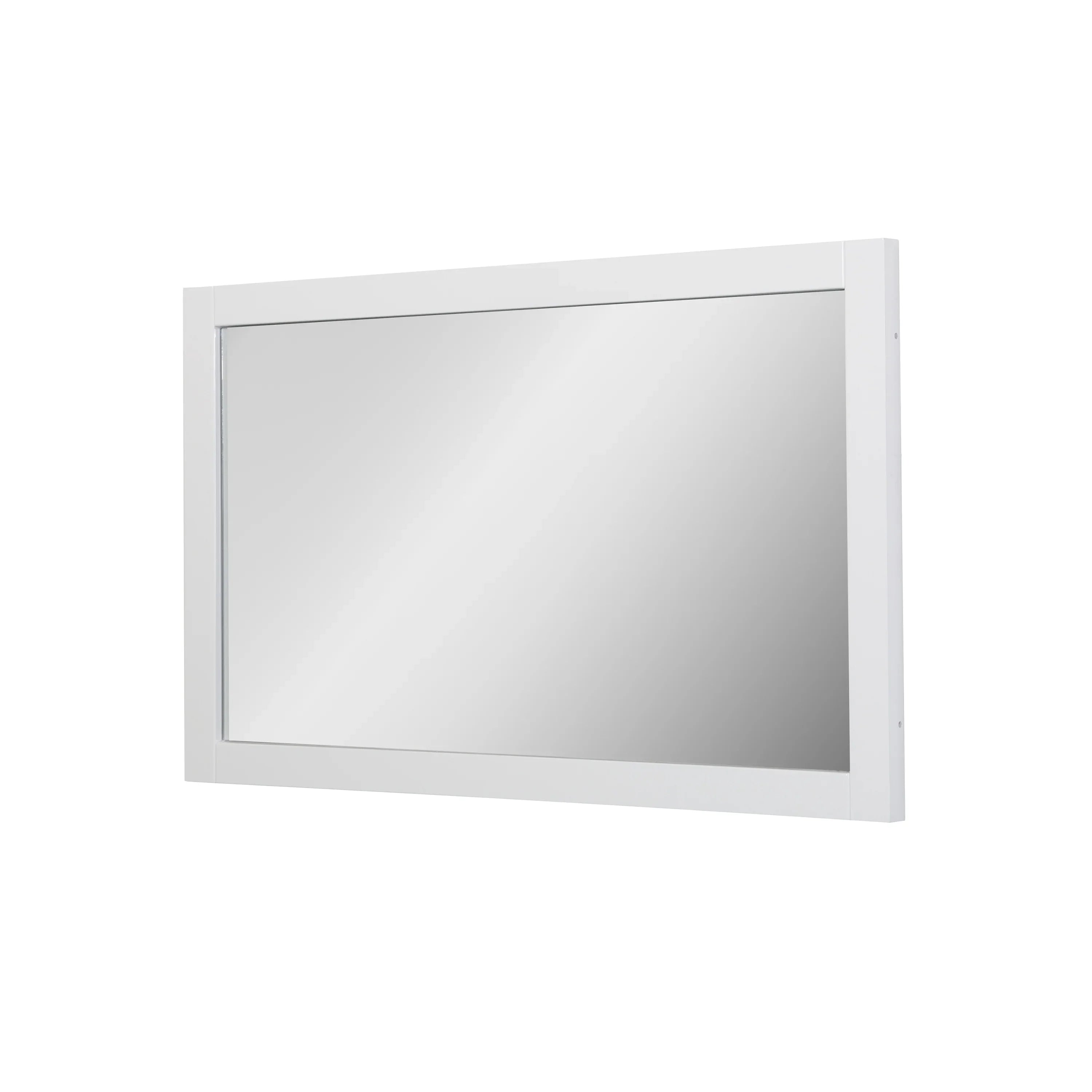 48" Rectangular Mirror with White Frame