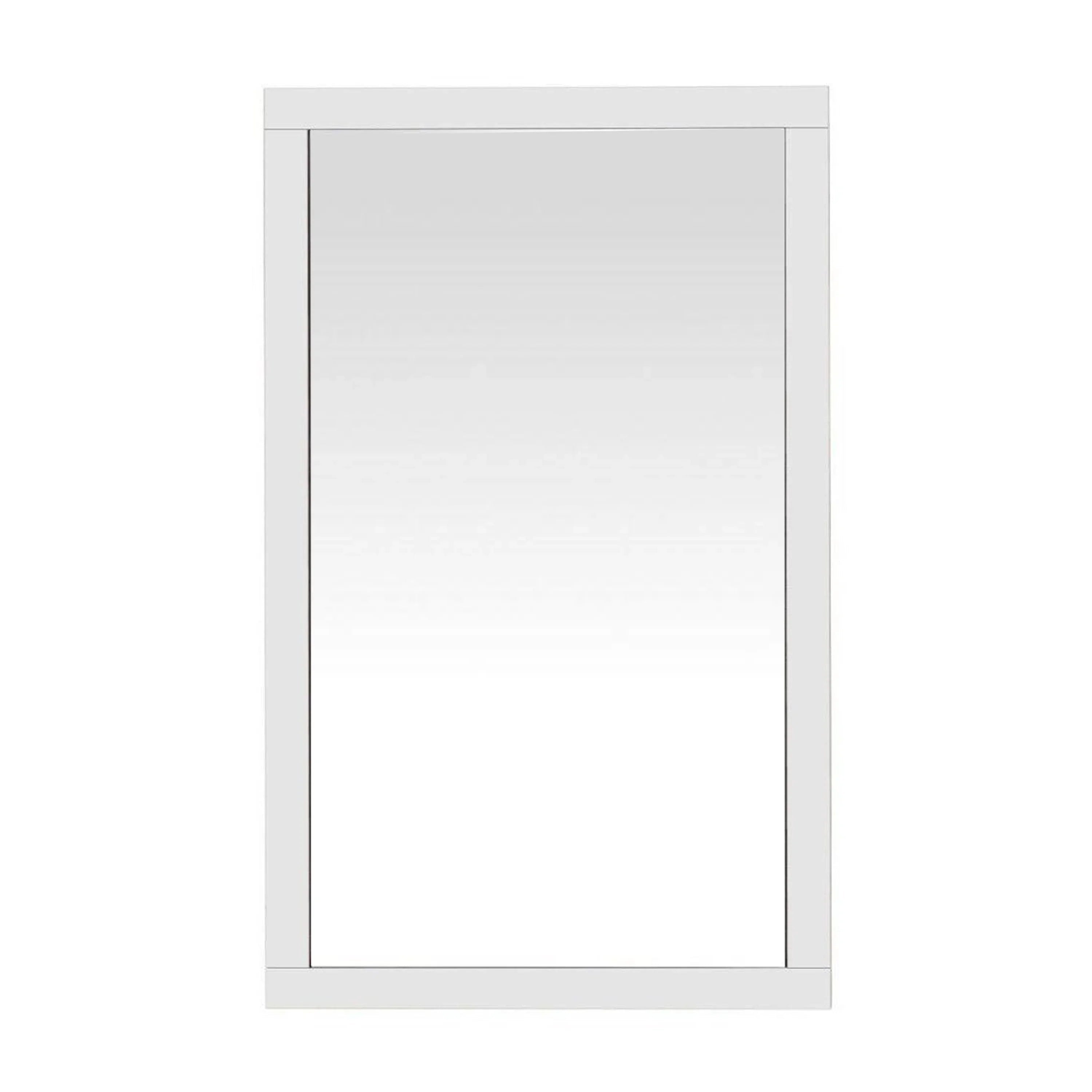 48" Rectangular Mirror with White Frame