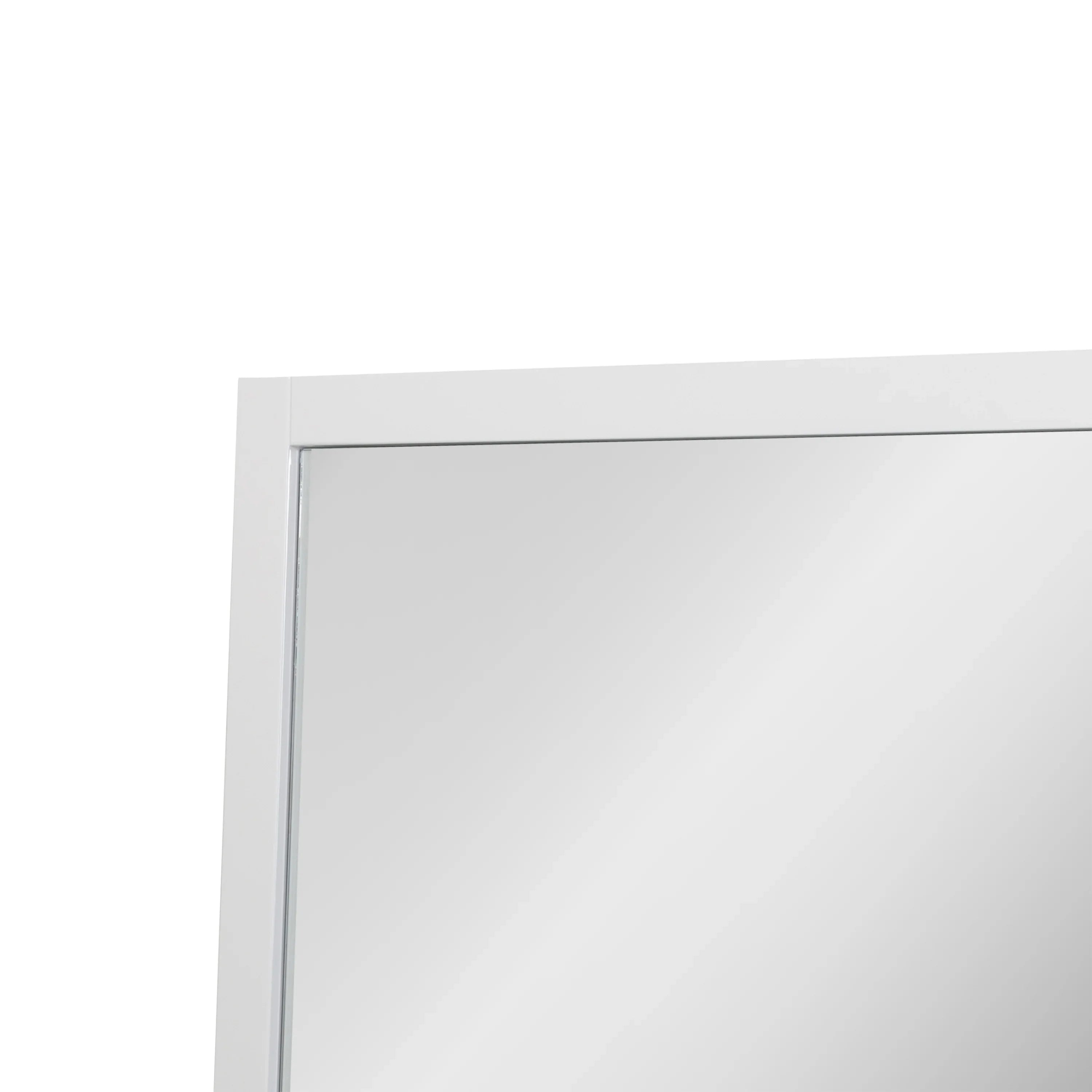 60" White Frame Rectangular Mirror : Horizontal & Vertical Installation