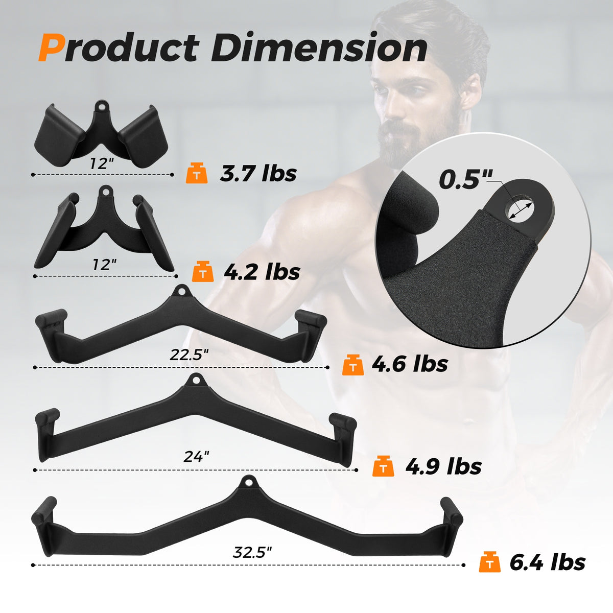 LAT Pulldown Attachment Set for Home Gym Fitness-Weight Lifting Accessories-DECOROLALA